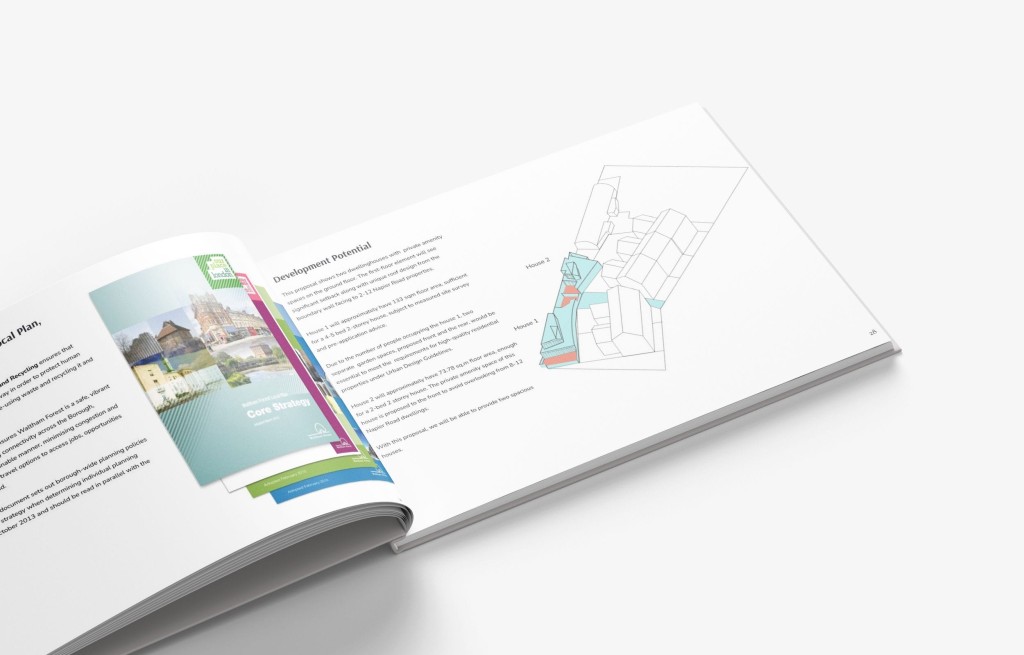 Feasibility report for a new housing development by Urbanist Architecture, featuring development potential analysis and strategic planning documents.
