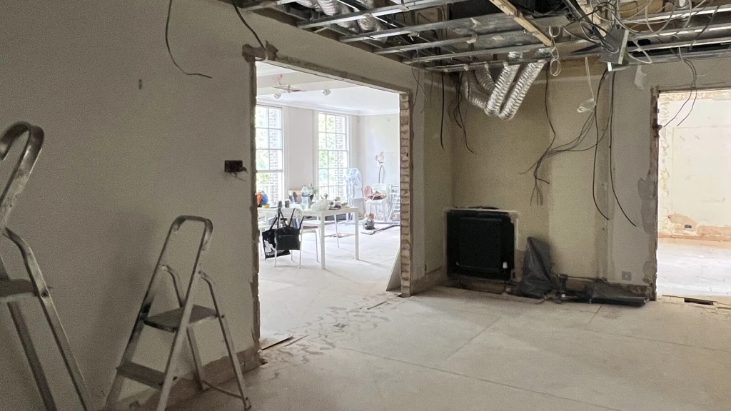 Interior refurbishment during a residential project by Urbanist Architecture, showing coordination and oversight typically managed through an Employer’s Agent appointment.