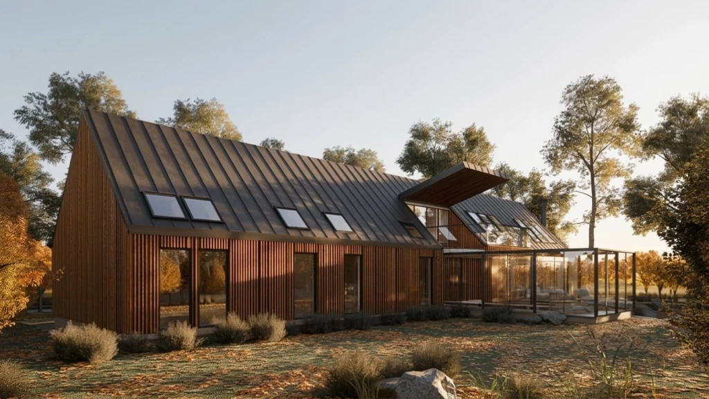 Truly outstanding and innovative barn-style Paragraph 84 house. Wood cladding, metal roof, solar panels, and large windows blend with the Green Belt setting.