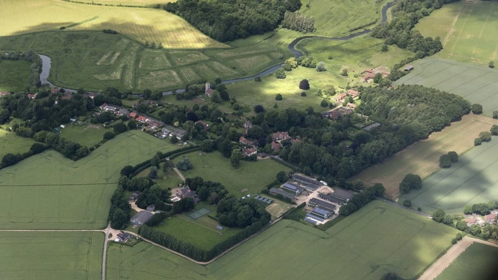 Aerial image showing a property in fallback position that demonstrated very special circumstances for green belt planning approval.