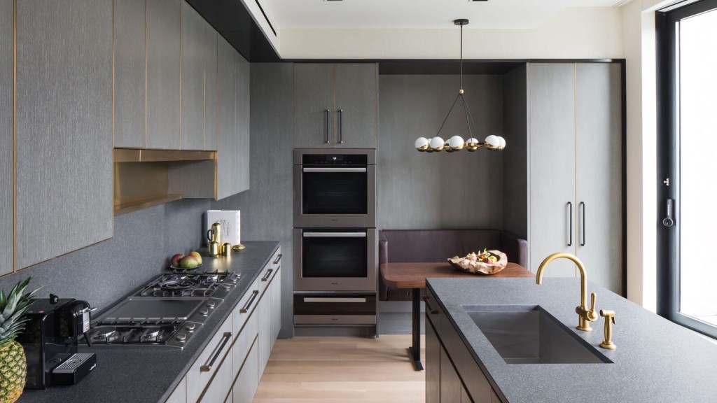 Sleek and contemporary kitchen design with minimalist elegance and clean lines.