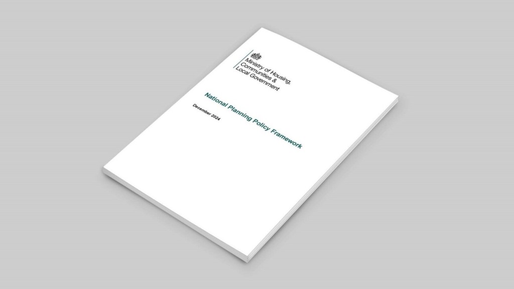 The new NPPF (December 2024) document from the Ministry of Housing, outlining mandatory housing targets and planning policies.