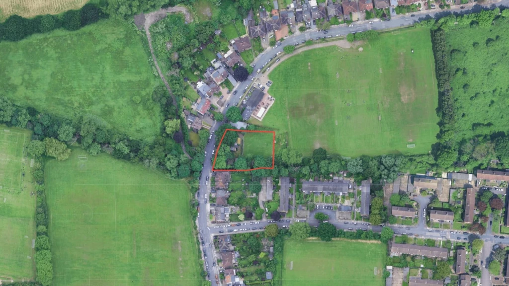 Aerial view of the Angsamus site at Weigall Road, Greenwich, highlighting a Metropolitan Open Land (MOL) parcel considered under the Grey Belt planning route.