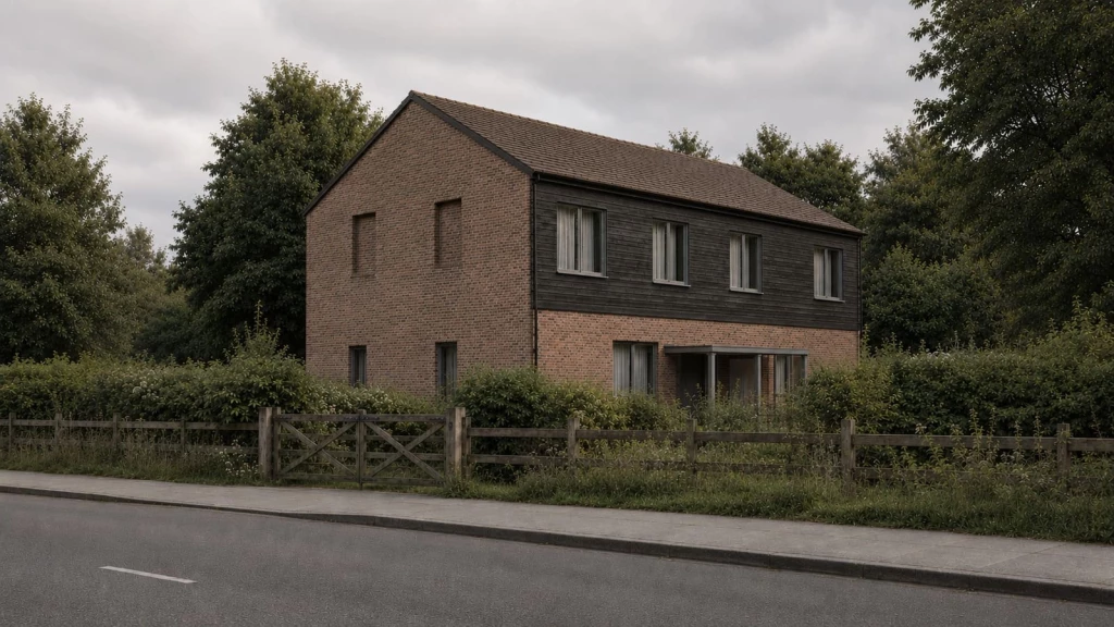 Modern residential development bordering Urban Open Space (UOS), illustrating sensitive design approaches for building next to protected open land.