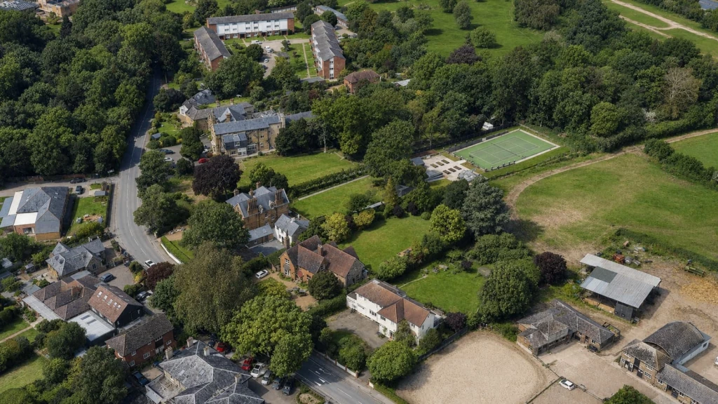 Aerial view of a Metropolitan Open Land (MOL) site surrounded by existing development, illustrating the importance of planning due diligence before purchasing land.