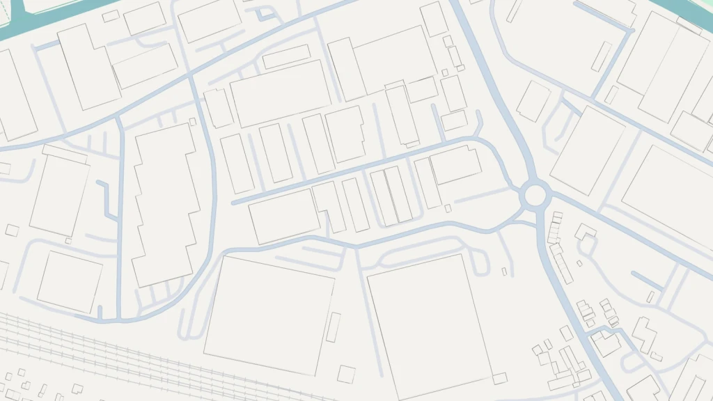 Urban morphology map of a big box commercial area showing large retail and industrial buildings, expansive plots, service roads and vehicle-oriented development with redevelopment potential for mixed-use neighbourhoods.