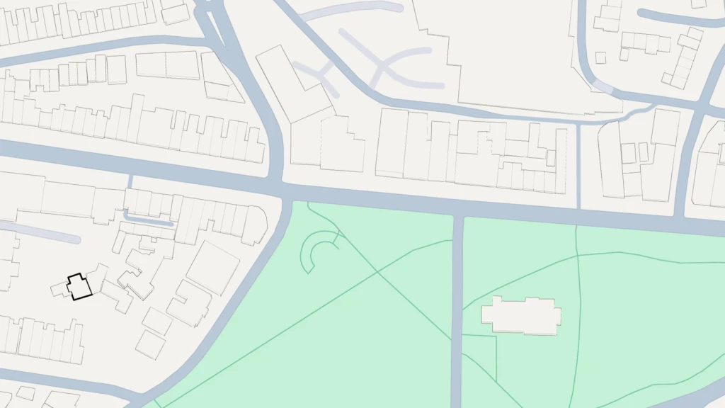 Urban morphology map of a London urban centre showing mixed-use blocks, active street frontages, civic open space, varied plot sizes and a connected town-centre street network.