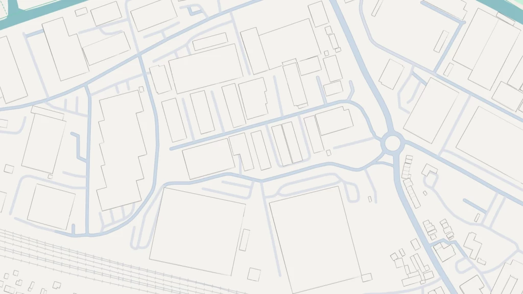 Urban morphology map of a big box commercial area showing large retail and industrial buildings, expansive plots, service roads and vehicle-oriented development with redevelopment potential for mixed-use neighbourhoods.