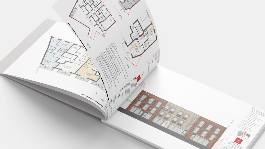 An open architectural planning document showcasing building designs and layouts, highlighting the role of expertise in planning reform and overhauling local planning committees.