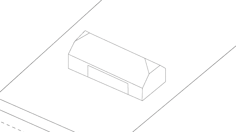 Schematic animation of a modern house expansion design, showcasing the transition from a smaller structure to a larger, more spacious dwelling, home improvement planning, and building expansion concepts.