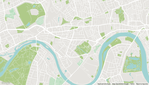 Map of Chiswick in London highlighting the meandering Thames River and surrounding green spaces, road networks, and residential areas - ideal for urban navigation and geographical orientation.