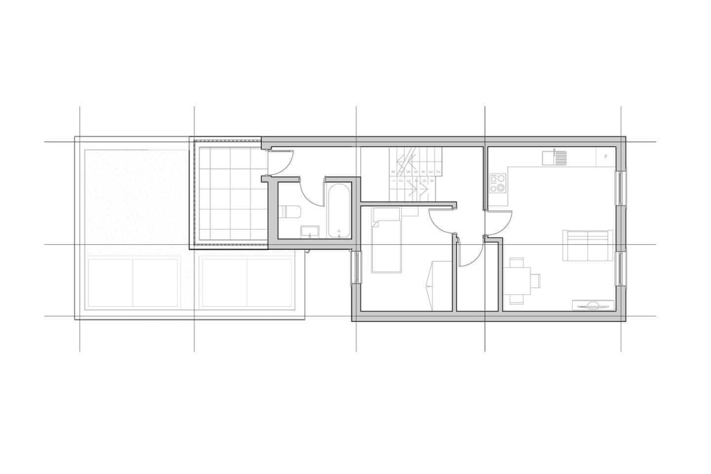 Architects proposed in their drawings to add a dormer extension turning a two bedroom floor into a spacious one bedroom apartment with storage and a large living space as well as access to a lovely roof terrace overlooking the rear garden of the property 