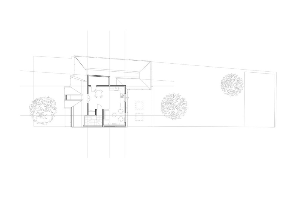 RIBA chartered architect's saw and un-used loft space and proposed in this drawing to convert it into the second storey of a flat (duplex apartment) to have the kitchen and living room overlooking the garden from the top floor giving the tenants the best view of the property