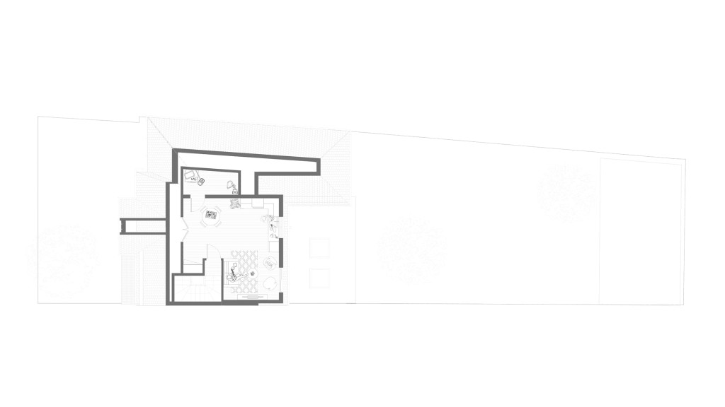 RIBA chartered architect's saw and un-used loft space and proposed in this drawing to convert it into the second storey of a flat (duplex apartment) to have the kitchen and living room overlooking the garden from the top floor giving the tenants the best view of the property.