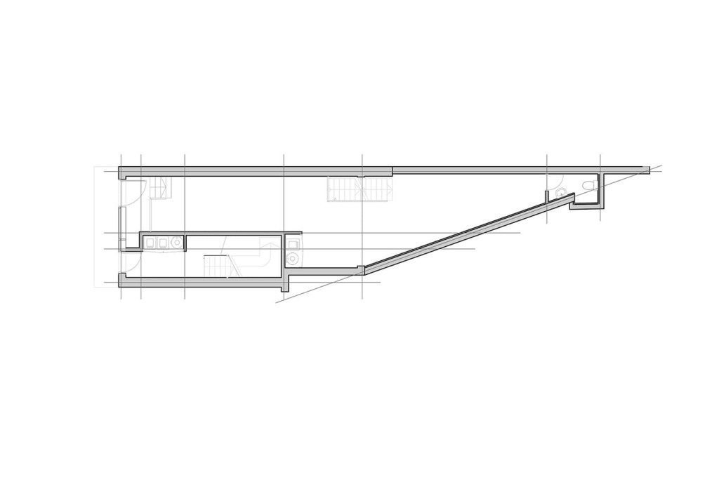 Architect's proposal floor plan drawings retaining the commercial unit with only one access point from the street and separating the other door to be a private access to the residential units on the upper floors