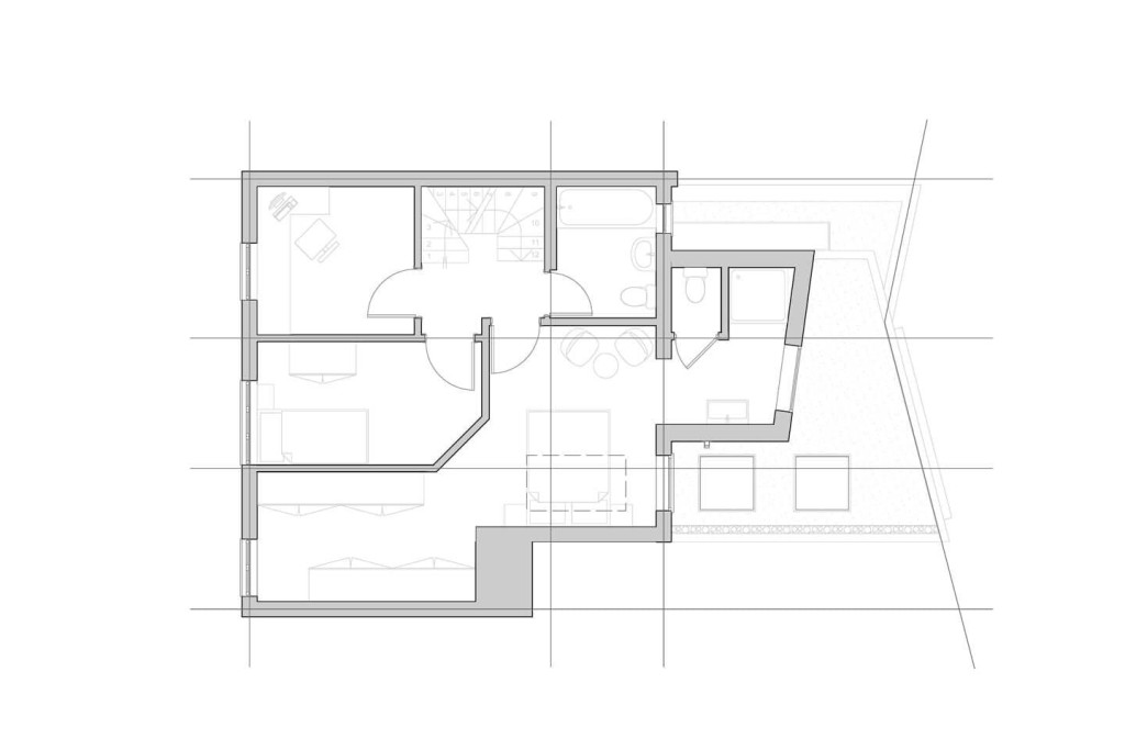 Proposal layout to Lewisham council for second floor extension to allow a grand master bedroom with an ensuite, a bedroom, study and bathroom