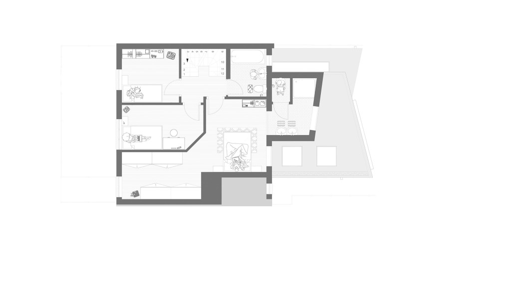 Proposal layout to Lewisham council for second floor extension to allow a grand master bedroom with an ensuite, a bedroom, study and bathroom.