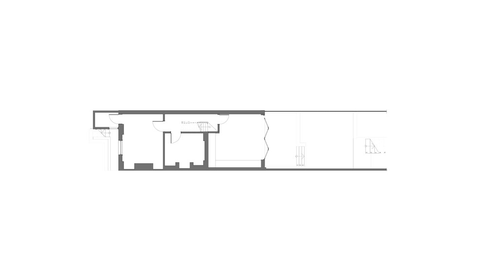 Existing ground floor plan of a Victorian house in Catherine Grove SE10, detailing the current layout before the first-floor extension project by Urbanist Architecture. This floor plan is essential for understanding the initial structure in a conservation area managed by Greenwich Council.