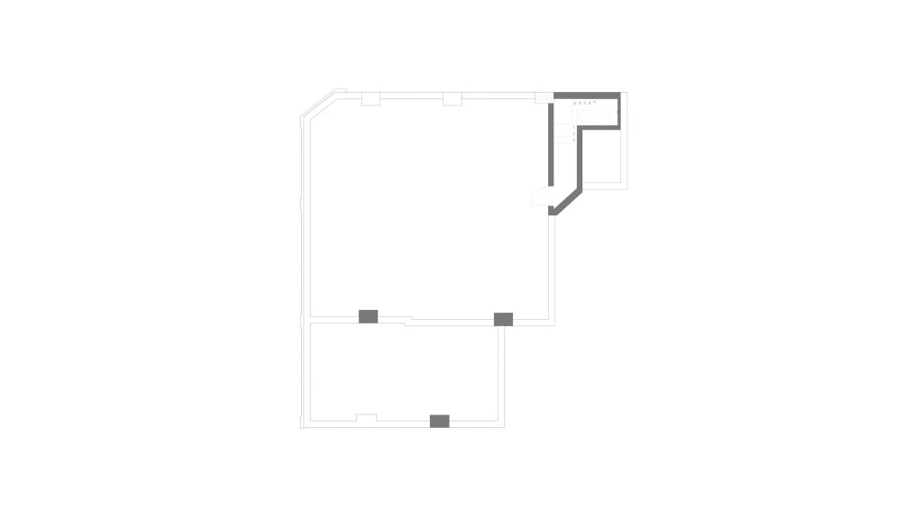 Existing roof plan which was very large and flat and hence had plenty of potential to develop a two-bedroom flat.