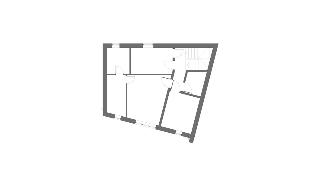 Existing first floor plan of the Henrietta Gardens N21 property in the London Borough of Enfield conservation area, showing the layout before the proposed second-floor roof extension by Urbanist Architecture.