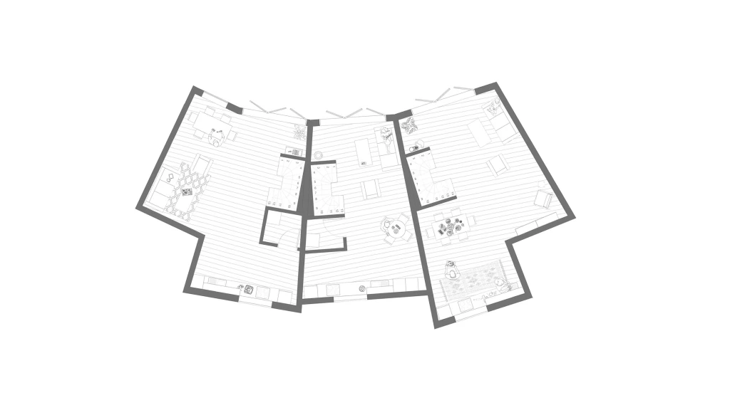 RIBA chartered architect's layout proposal to London borough council of a basement floor to inclue an open-space modern kitchen, formal dining space and spacious living room