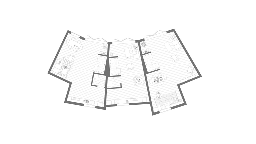 RIBA chartered architect's layout proposal to London borough council of a basement floor to inclue an open-space modern kitchen, formal dining space and spacious living room.