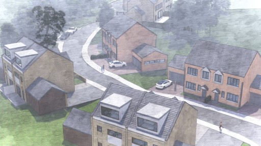 A concept drawing of a large scale housing development in the Green Belt.